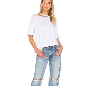 NWT XS Kendall + Kylie Distressed White Tee